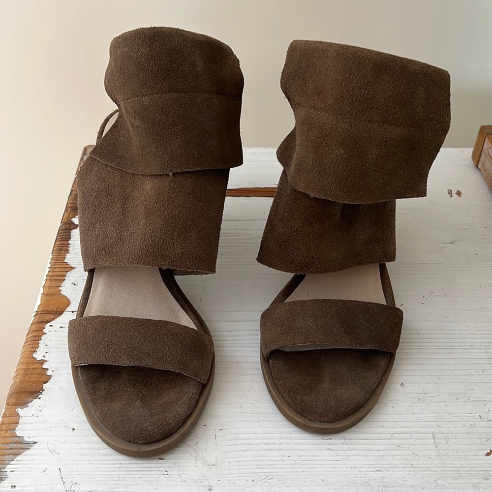 Matisse suede open toe and open heel booties